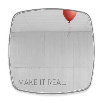 Make it real minimalist Motivation Spruch - Viereckiger Kühlschrankmagnet - Weiß - Vorne