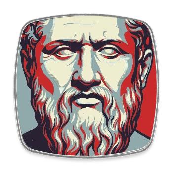 Wisdom Portrait Pop Art - Square fridge magnet - white - Front