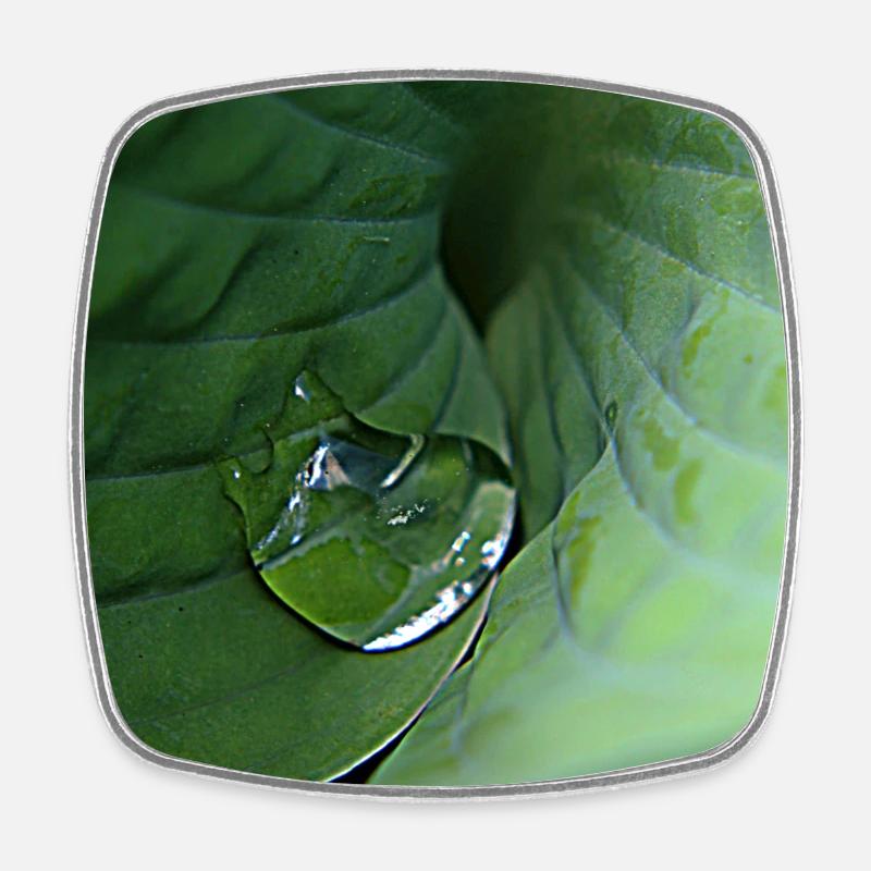 Rosée tropicale verte feuillue - Magnet carré - blanc
