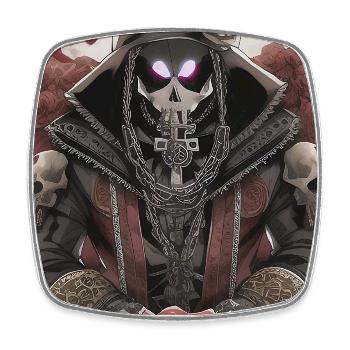 Totenkopf Mann - Viereckiger Kühlschrankmagnet - Weiß - Vorne