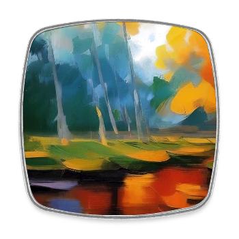 Peinture d’art - Magnet carré - blanc - Devant
