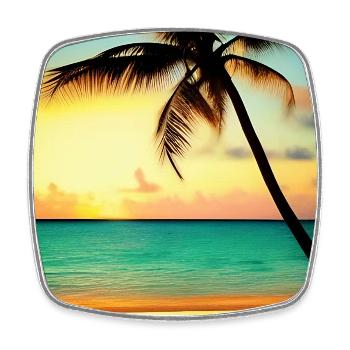 Caraïbes Palm Beach - Magnet carré - blanc - Devant