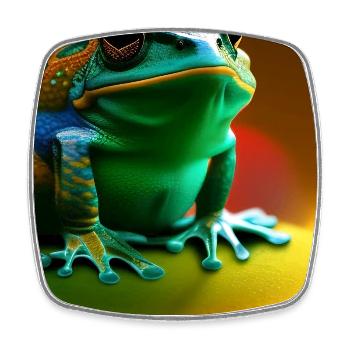 Frosch - Viereckiger Kühlschrankmagnet - Weiß - Vorne
