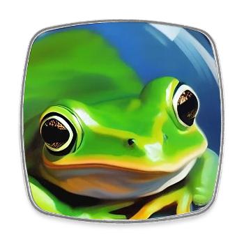 Frog in a bubble - Square fridge magnet - white - Front