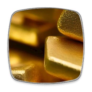 Pièces d’or - Magnet carré - blanc - Devant