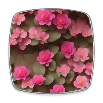 Art floral - Magnet carré - blanc - Devant