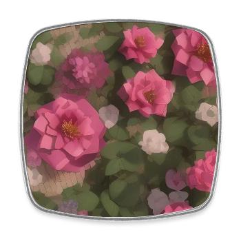 Art floral - Magnet carré - blanc - Devant