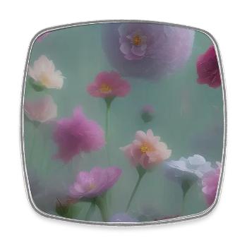 Blumen Kunst - Viereckiger Kühlschrankmagnet - Weiß - Vorne