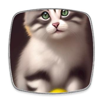 Baby Cat - Square fridge magnet - white - Front