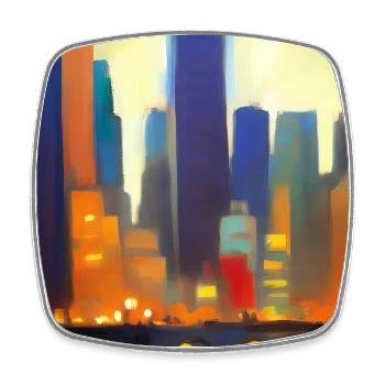 New York City Skyline - Square fridge magnet - white - Front