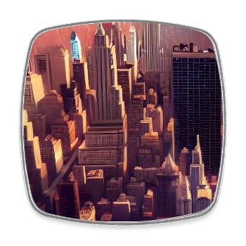 New York City Skyline - Square fridge magnet - white - Front