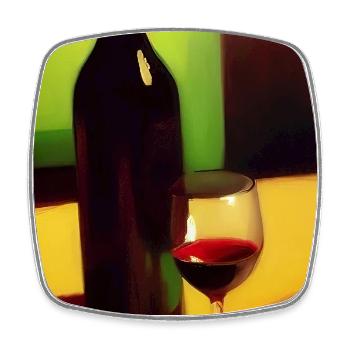 Wine drinkers - Square fridge magnet - white - Front