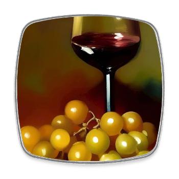 Wine drinkers - Square fridge magnet - white - Front