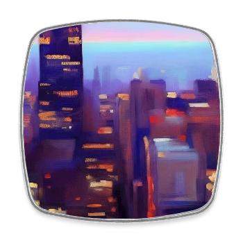 New York City Skyline - Square fridge magnet - white - Front