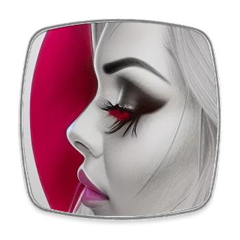 Women's Head - Square fridge magnet - white - Front