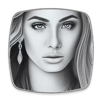 Femme avec des bijoux - Magnet carré - blanc - Devant