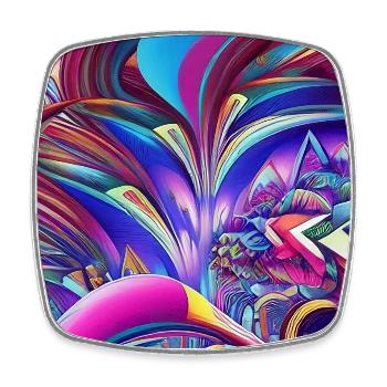 Abstract art - Square fridge magnet - white - Front