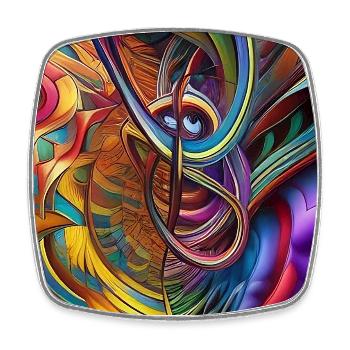Abstract art - Square fridge magnet - white - Front