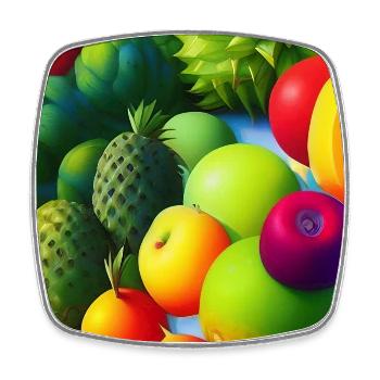 Fruit - Magnet carré - blanc - Devant