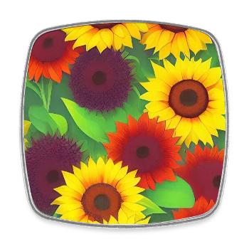 Sunflowers - Square fridge magnet - white - Front