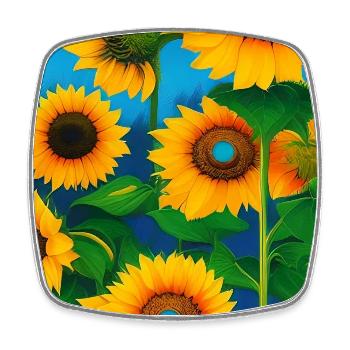 Sunflowers - Square fridge magnet - white - Front