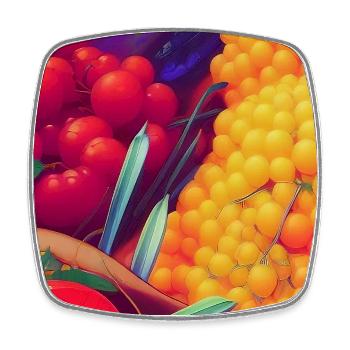 Fruit - Magnet carré - blanc - Devant