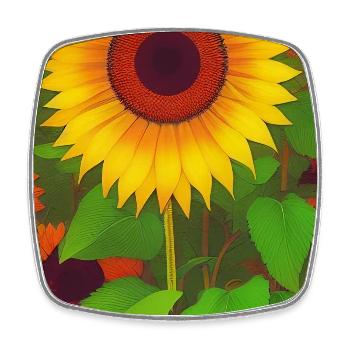 Sonnenblumen - Viereckiger Kühlschrankmagnet - Weiß - Vorne