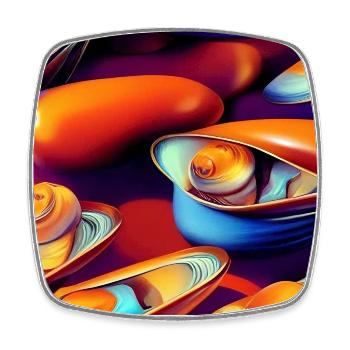 Mussels - Square fridge magnet - white - Front