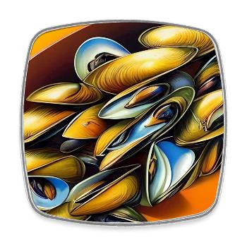 Mussels - Square fridge magnet - white - Front