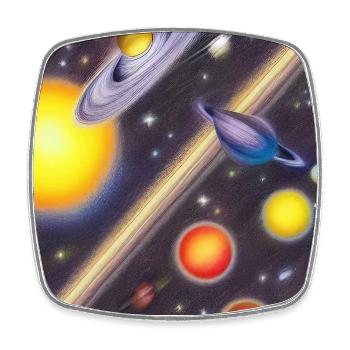Espace et planètes - Magnet carré - blanc - Devant
