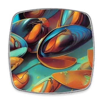 Mussels - Square fridge magnet - white - Front