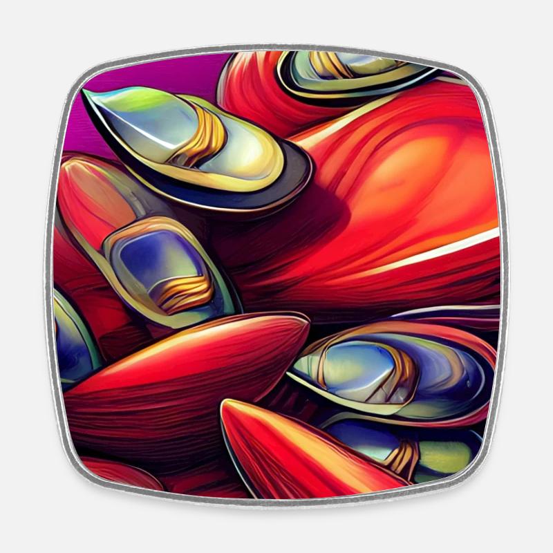 Moules - Magnet carré - blanc