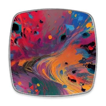 Abstract art - Square fridge magnet - white - Front