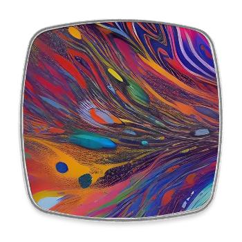Abstract art - Square fridge magnet - white - Front