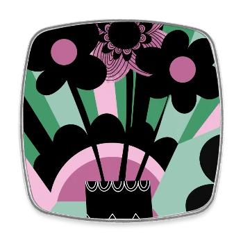 Bunte Blumen Grafische Illustration - Viereckiger Kühlschrankmagnet - Weiß - Vorne
