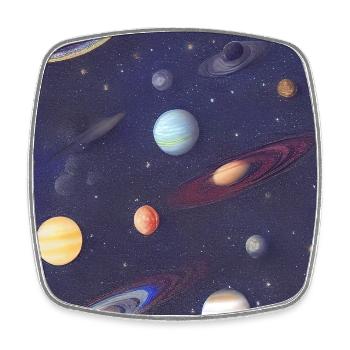 Espace et planètes - Magnet carré - blanc - Devant