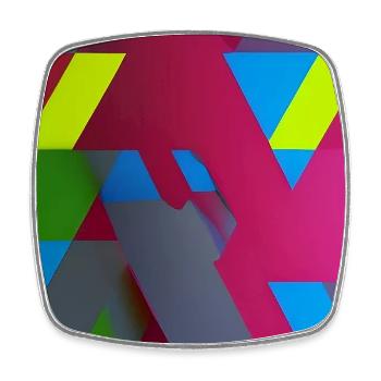 Neon Geometric Triangle Composition - Square fridge magnet - white - Front