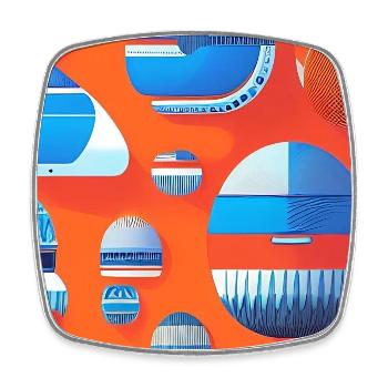 Abstract art - Square fridge magnet - white - Front
