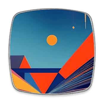 Abstract art - Square fridge magnet - white - Front