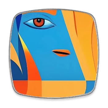 Abstract art - Square fridge magnet - white - Front