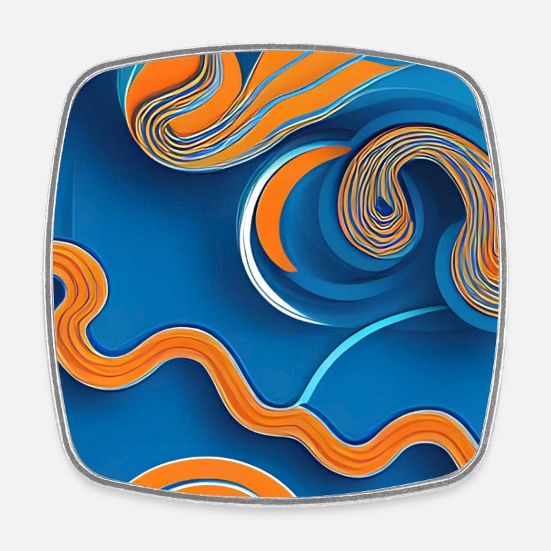 Abstrakte Kunst - Viereckiger Kühlschrankmagnet - Weiß