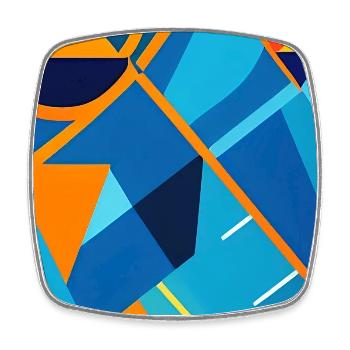 Abstract art - Square fridge magnet - white - Front