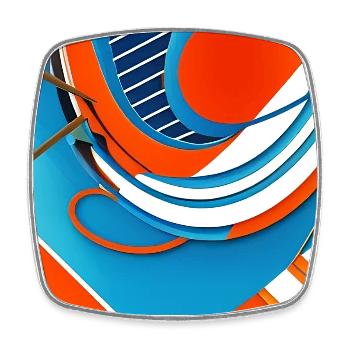 Abstract art - Square fridge magnet - white - Front