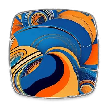 Abstract art - Square fridge magnet - white - Front