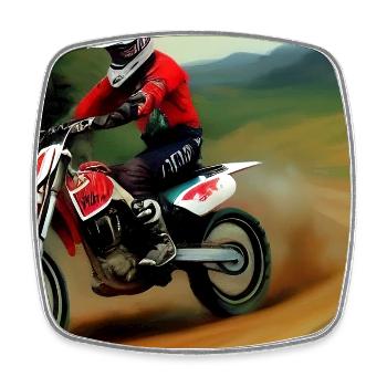 Motocross Riding - Square fridge magnet - white - Front