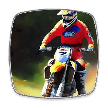 Motocross Riding - Square fridge magnet - white - Front