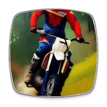 Motocross Riding - Square fridge magnet - white - Front