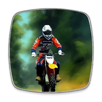Motocross Riding - Square fridge magnet - white - Front