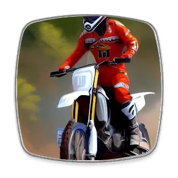 Motocross Riding - Square fridge magnet - white - Front