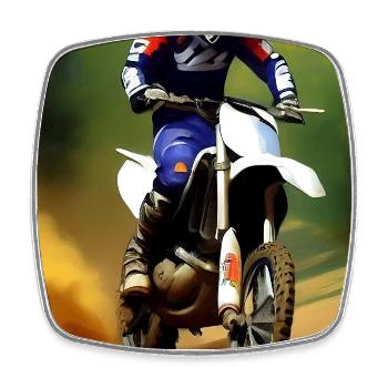 Motocross Riding - Square fridge magnet - white - Front